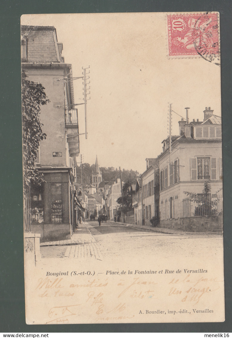 CP - 78 - Bougival - Place De La Fontaine - Rue De Versailles - Bougival