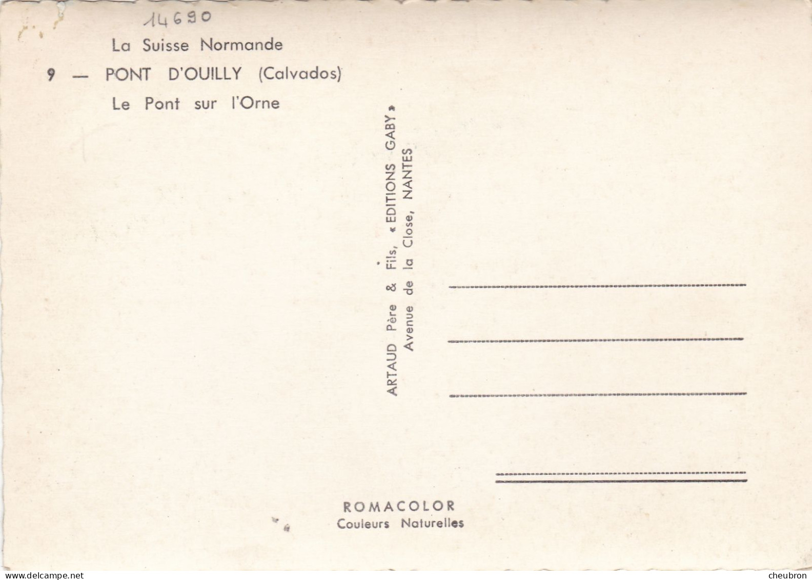 14. PONT D'OUILLY. CPA. LE PONT SUR L'ORNE. ANIMATION. PECHEUR . ANNEES 50 COULEUR - Pont D'Ouilly