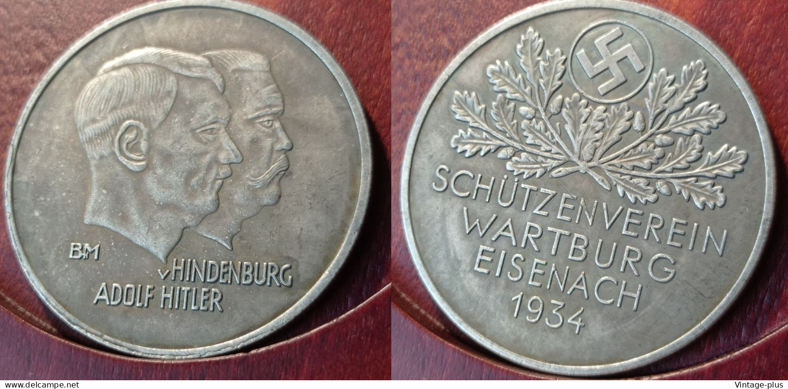 GERMANIA 3° REICH MONETA COMMEMORATIVA SCHTZENVEREINWARTBURG EISENACH 1934 HITLER  - ALLEMAGNE - DEUTSCHLAND - COD: AB40 - Sonstige & Ohne Zuordnung