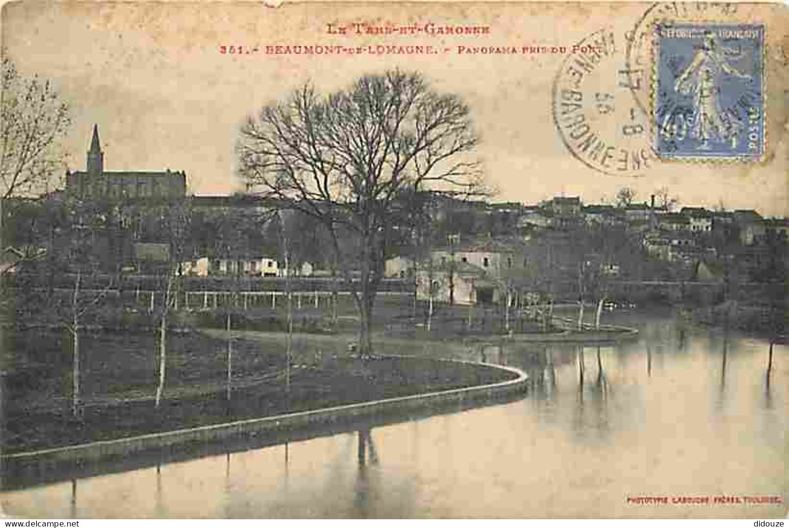 82 - Beaumont De Lomagne - Panorama Pris Du Pont - Correspondance - Voyagée En 1933 - CPA - Voir Scans Recto-Verso - Beaumont De Lomagne