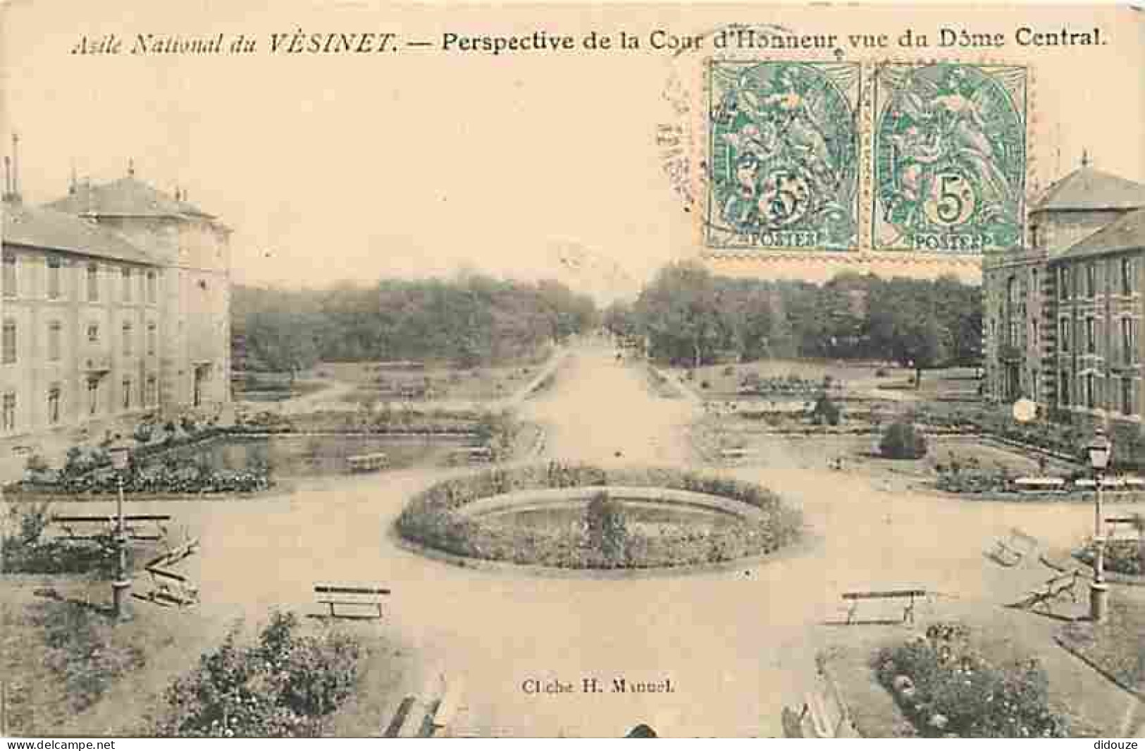 78 - Le Vésinet - Asile National - Perspective De La Cour D'Honneur Vue Du Dome Central - Oblitération Ronde De 1905 - C - Le Vésinet