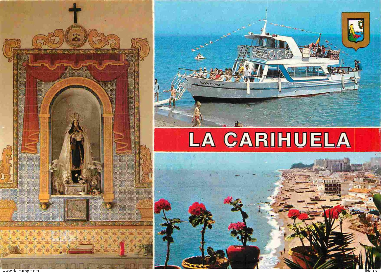 Espagne - Espana - Andalucia - Torremolinos - La Carihuela - Multivues - Bateaux - Art Religieux - CPM - Voir Scans Rect - Malaga