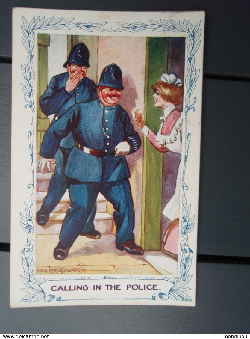 Belle Cpa Couleur CALLING IN  THE POLICE, Fred Spurgin  1914 - Spurgin, Fred