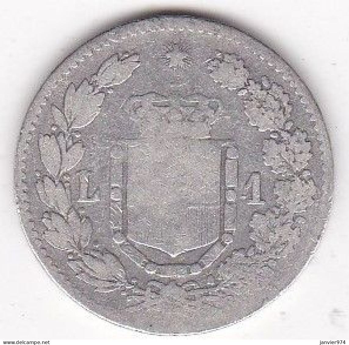 Italie. 1 Lira 1886 R . Umberto I. Argent - 1878-1900 : Umberto I.