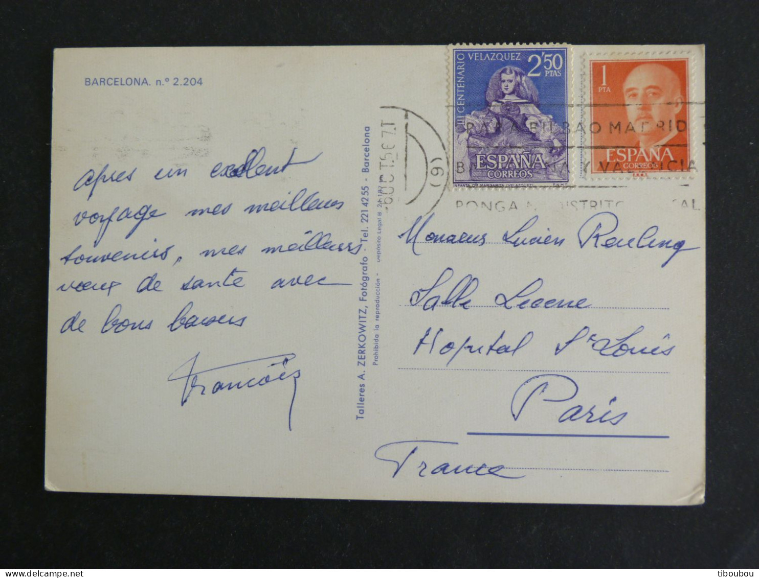 ESPAGNE SPAIN ESPANA AVEC YT 864 FRANCO ET YT 1019 INFANTE MARGUERITE - BARCELONA - Storia Postale