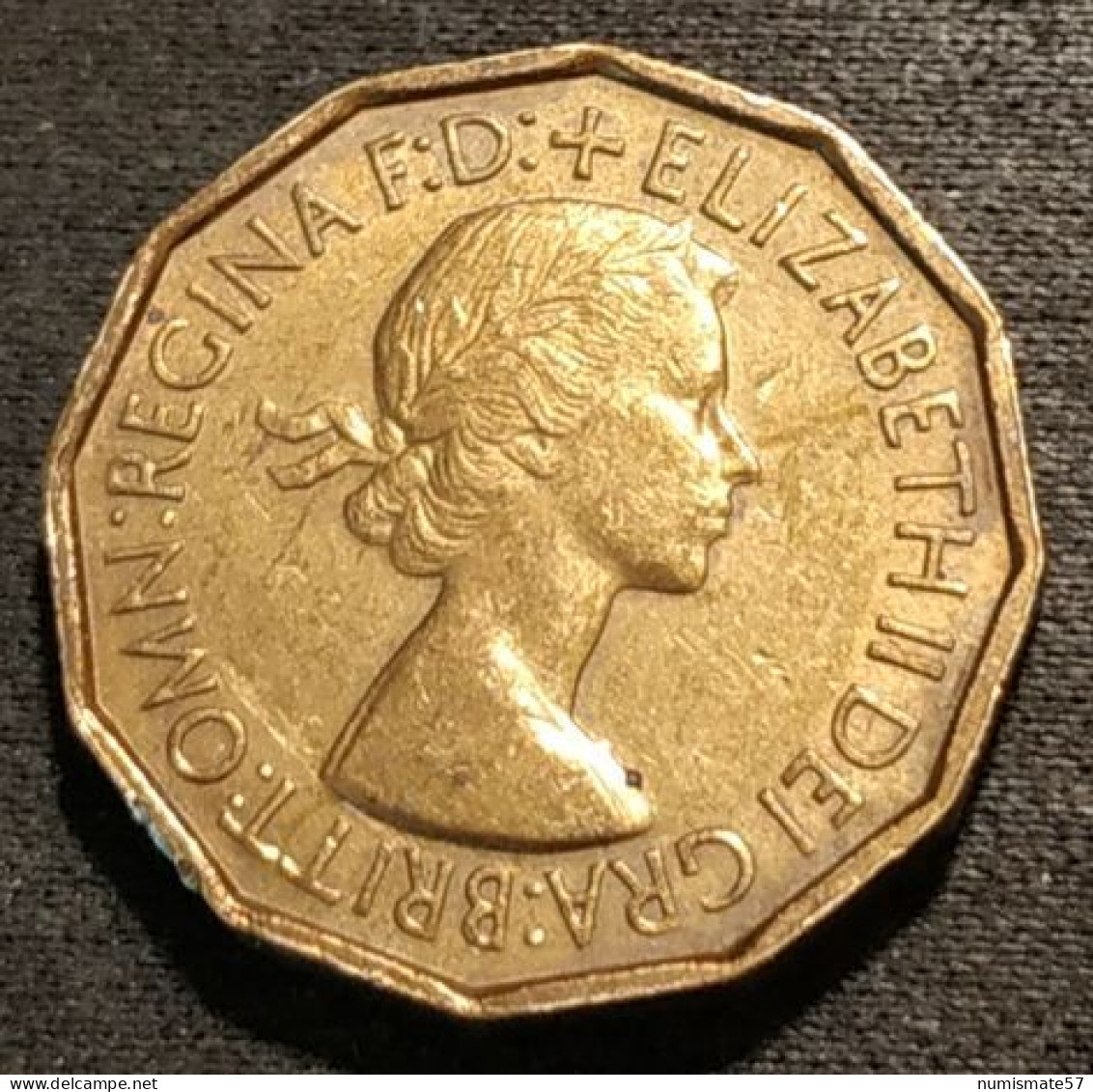 GRANDE BRETAGNE - 3 PENCE 1953 - Elizabeth II - 1re Effigie - Avec "BRITT:OMN:" - KM 886 - F. 3 Pence