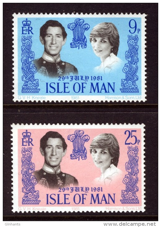 ISLE OF MAN IOM - 1981 ROYAL WEDDING SET (2V) FINE MNH ** SG 202-203 - Koniklijke Families