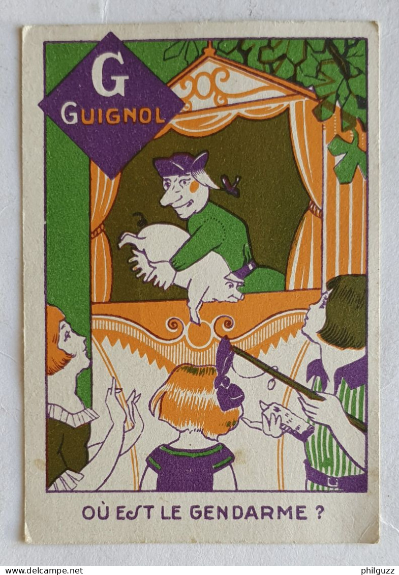 RARE CHROMO AUX AMIS DES AVEUGLES LAINE ET SOIE A TRICOTER Léon VILLEFAYOT Aveugle De Guerre GUIGNOL - Sonstige & Ohne Zuordnung