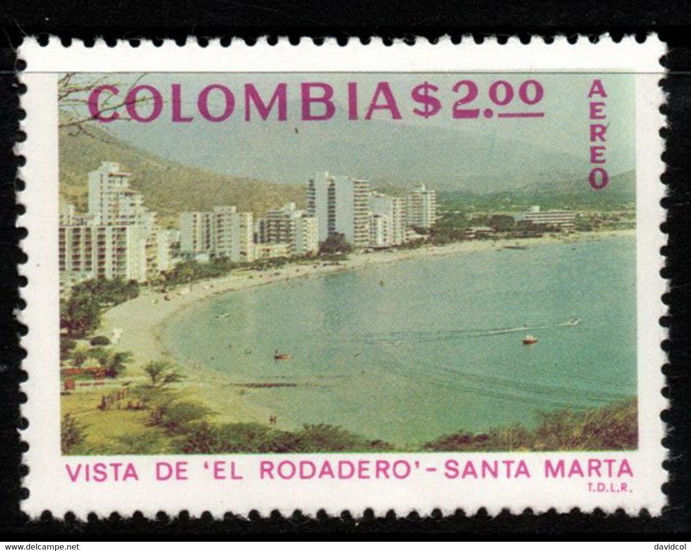 08B- KOLUMBIEN - 1975- MI#:1294- MNH- SANTA MARTA CITY 450 YEARS OF THE FOUNDATION – “EL RODADERO” BEACH - Colombia