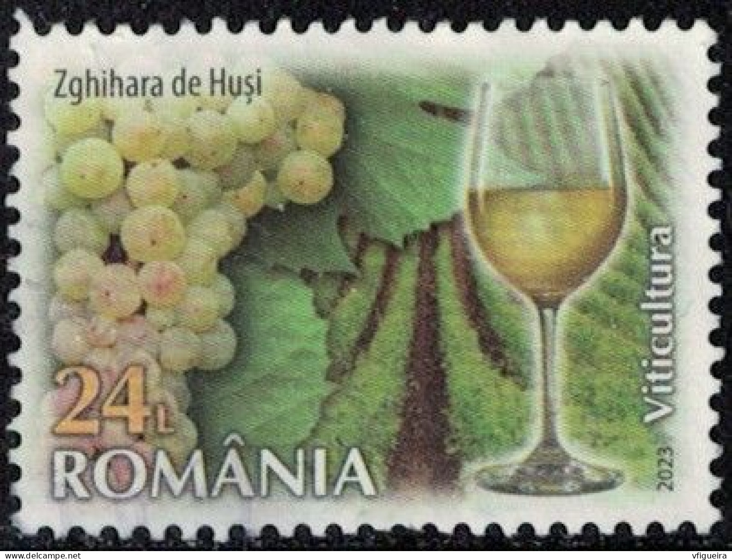 Roumanie 2023 Used Zghihara De Husi Wine Vin Raisin Viticulture Y&T RO 7061 SU - Used Stamps