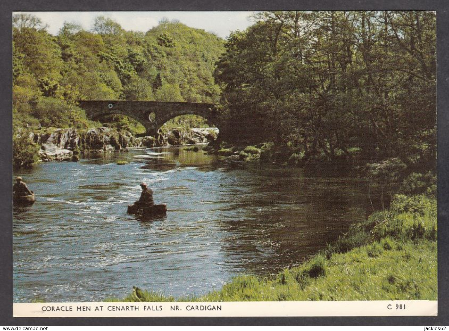 127178/ Coracle Men At Cenarth Falls, Nr. Cardigan - Cardiganshire