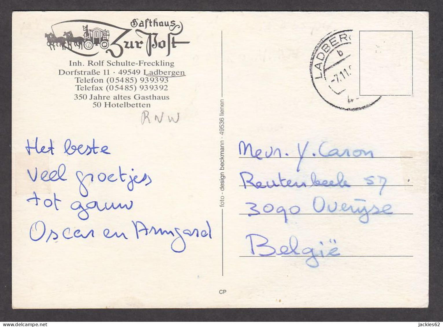 076249/ LADBERGEN, Gasthaus *Zur Post* - Other & Unclassified