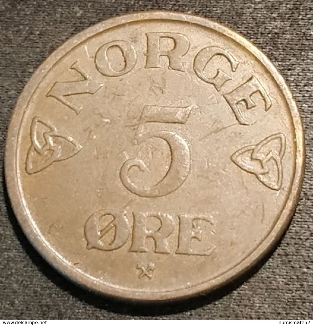 NORVEGE - NORWAY - 5 ORE 1952 - Haakon VII - KM 400 - ( øre ) - Norvège