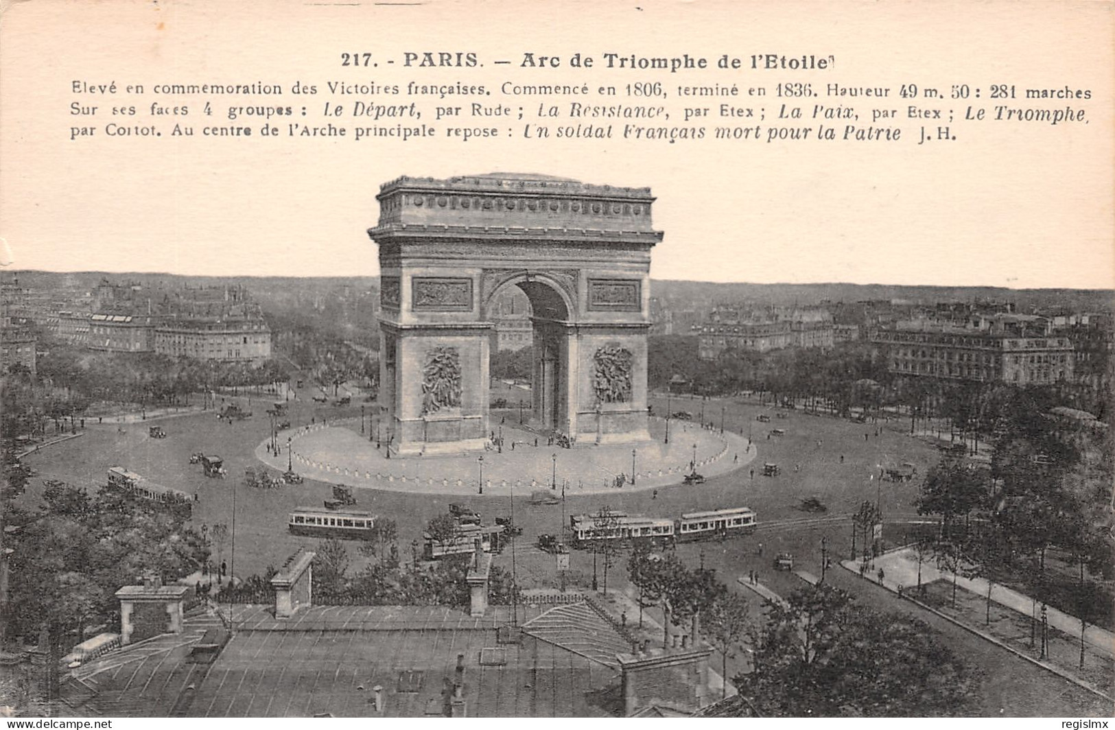 75-PARIS ARC DE TRIOMPHE DE L ETOILE-N°T1151-H/0269 - Arc De Triomphe