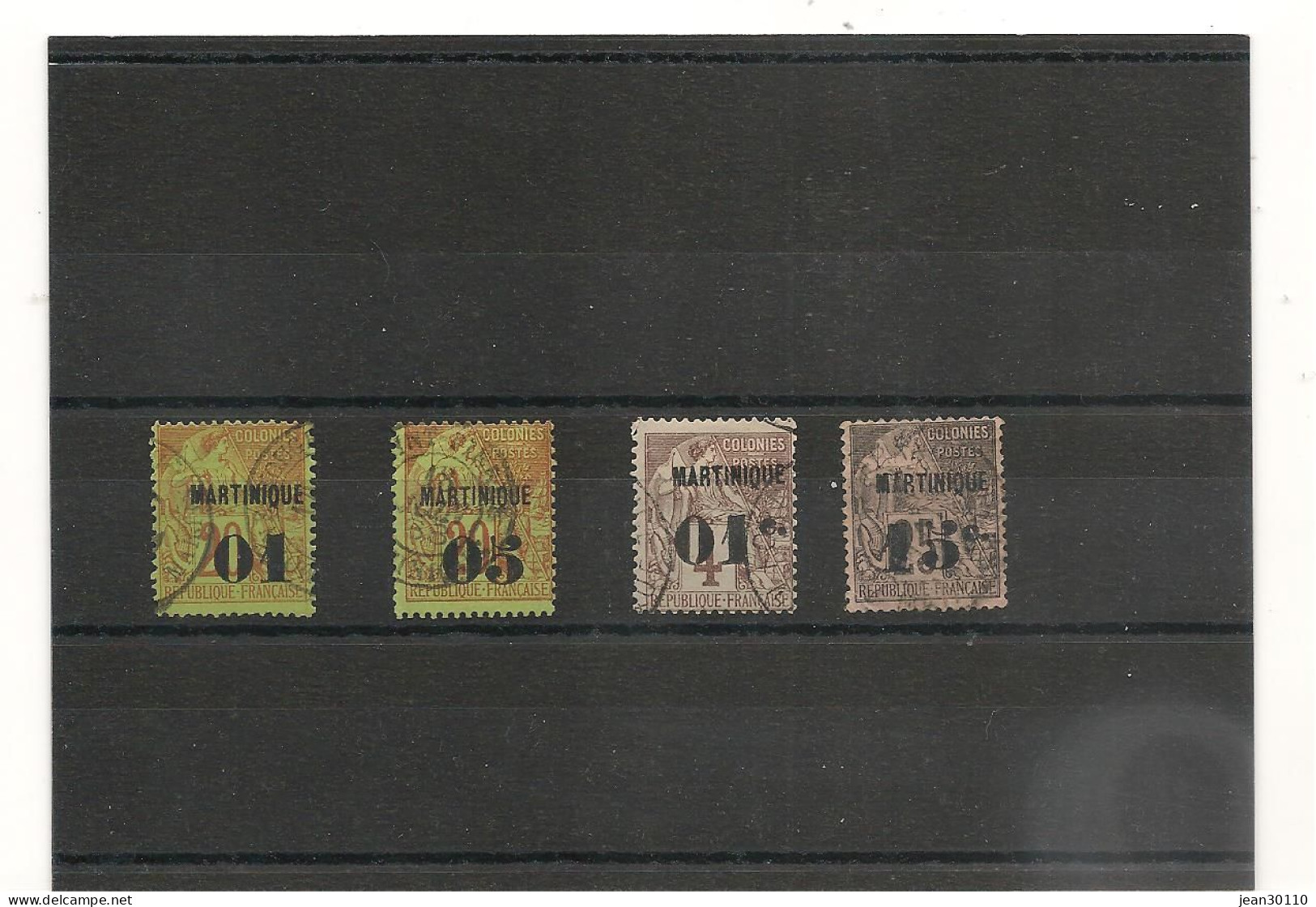 MARTINIQUE 1888/91 N° 3-4-8-17 Oblitérés Cote : 72,00 € - Oblitérés