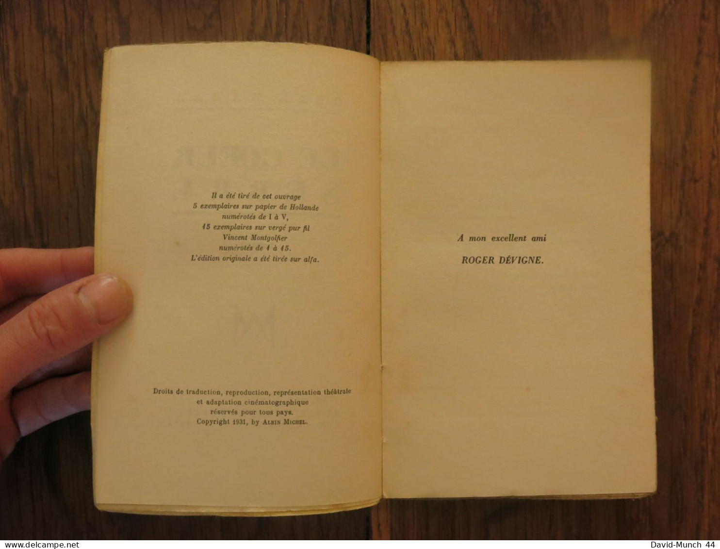 Le Cœur Serré De René Maran. Albin Michel, éditeur, Paris. 1931, édition Originale Sur Alfa - 1901-1940