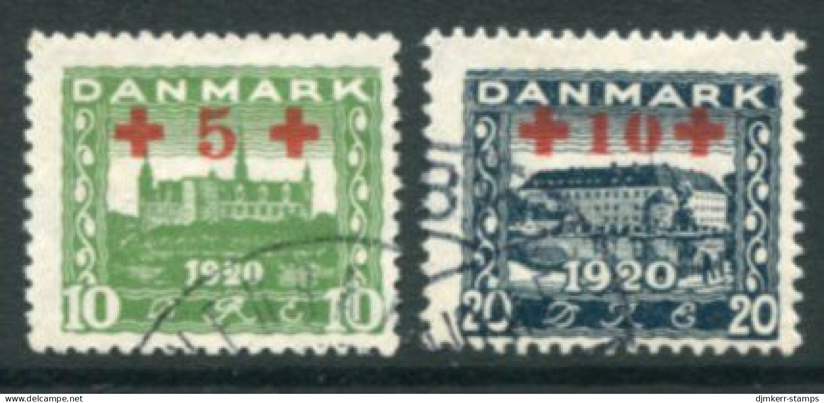DENMARK 1921 Red Cross Surcharge Set, Used. Michel 116-17 - Usado