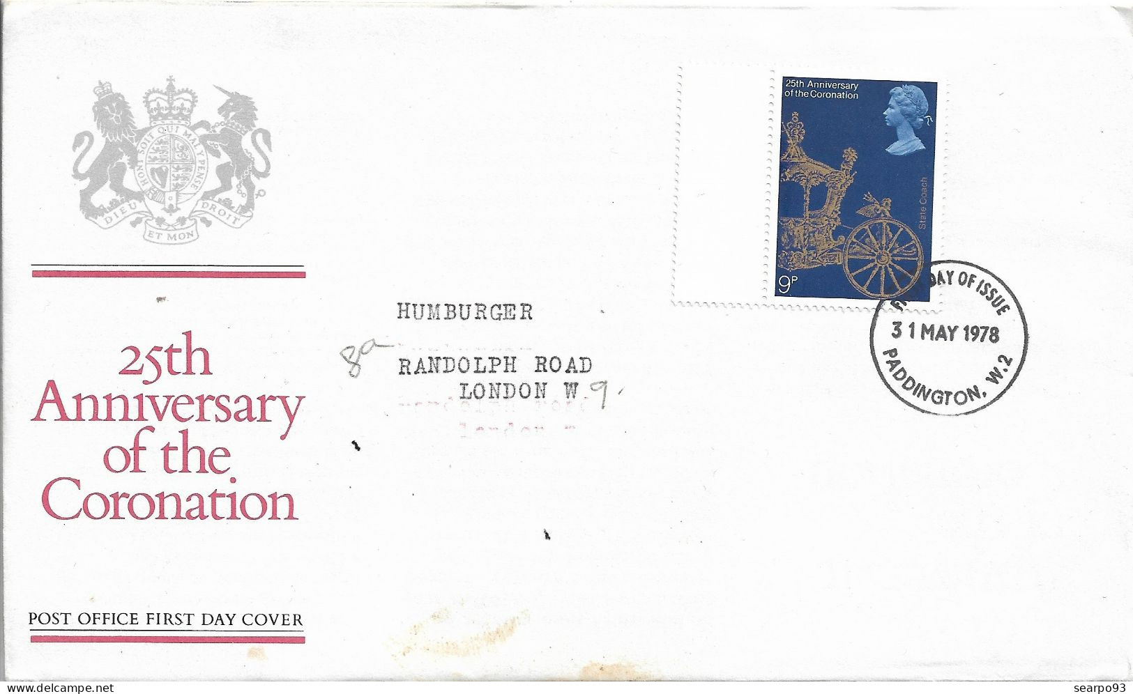 GREAT BRITAIN. FDC. 25th ANNIVERSARY OF THE CORONATION. 1978 - 1971-1980 Em. Décimales