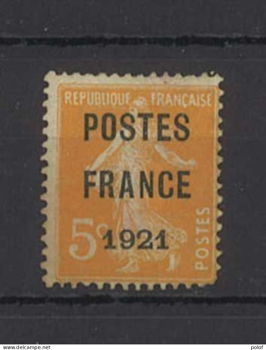 PREOBLITERE - Yvert 33 - Postes France 1921 -  5 C. Jaune  Semeuse Fond Plein - 1893-1947
