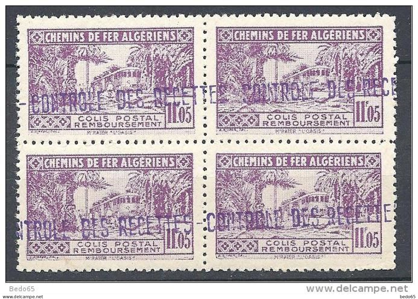 ALGERIE COLIS POST  YVERT N° 93 / MAURY N° 108 X  4   NEUF** TB - Pacchi Postali