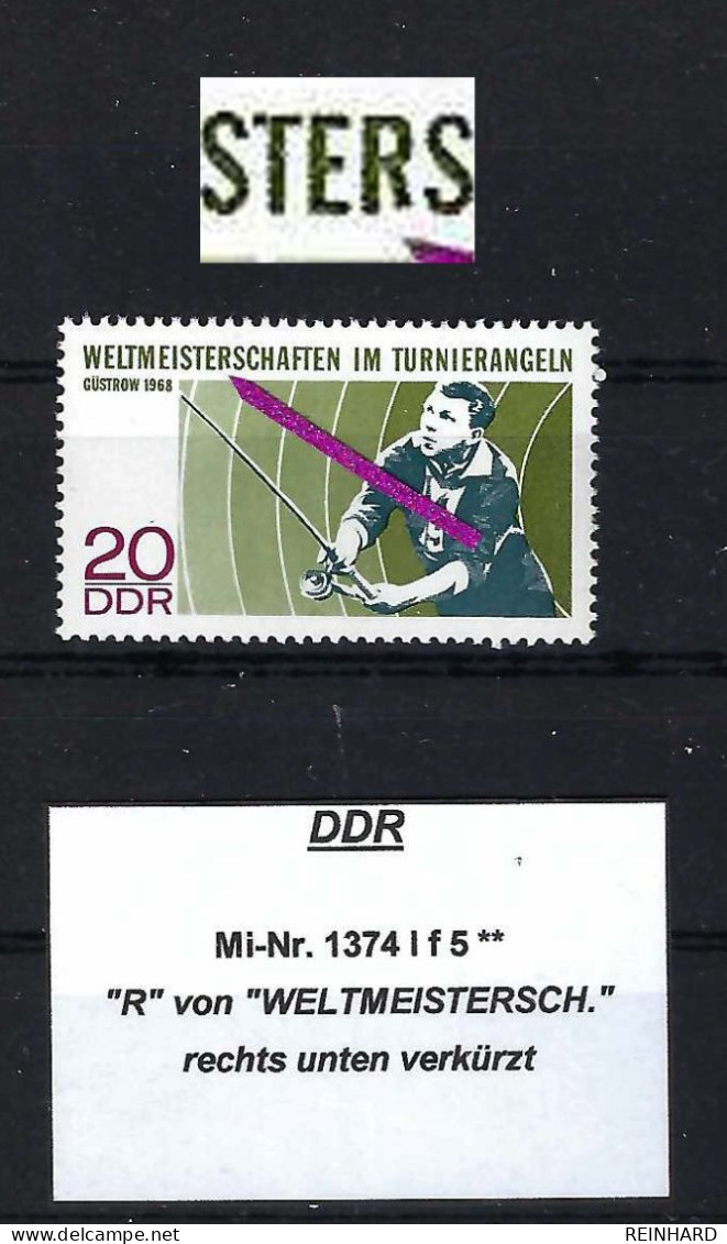 DDR Mi-Nr. 1374 I F 5 Plattenfehler Postfrisch- Siehe Beschreibung Und Bild - Varietà E Curiosità