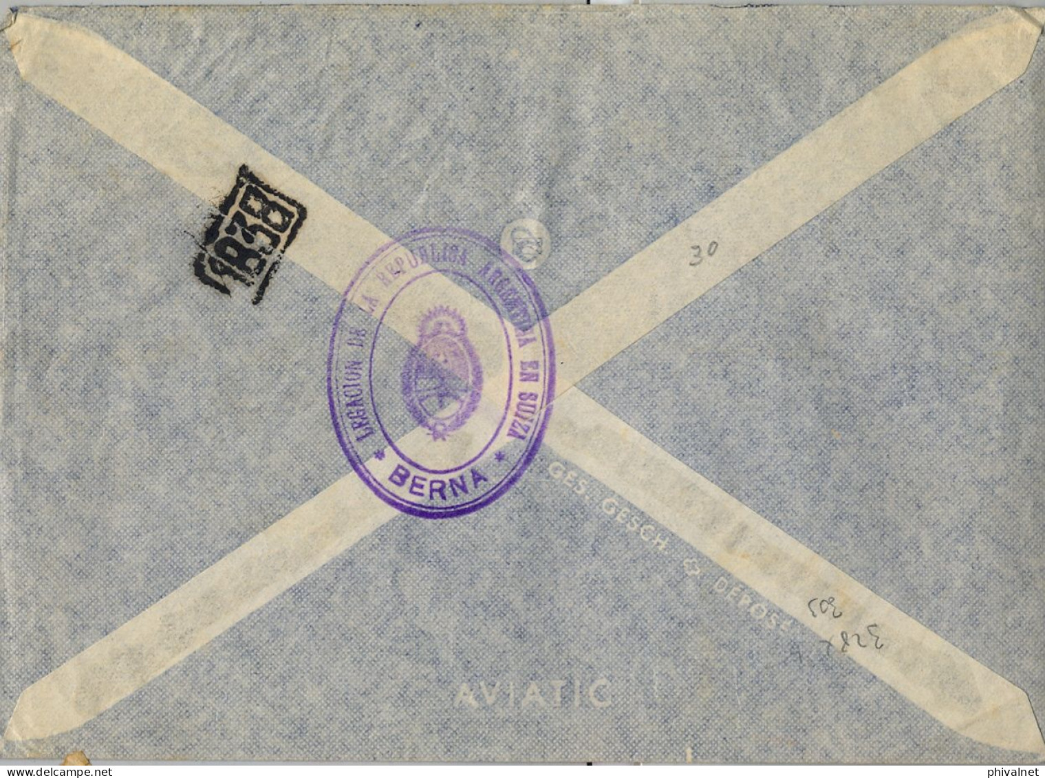 1942 BERNA - BUENOS AIRES , CORREO CONSULAR , LEGACIÓN DE LA REPÚBLICA ARGENTINA EN SUIZA , CORREO AÉREO - Briefe U. Dokumente