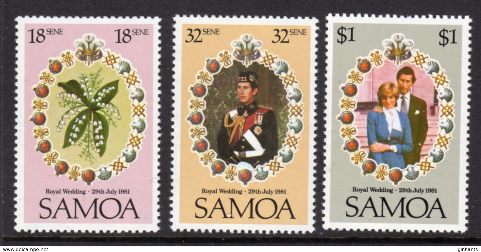 SAMOA - 1981 ROYAL WEDDING SET (3V) FINE MNH ** SG 599-601 - Samoa (Staat)