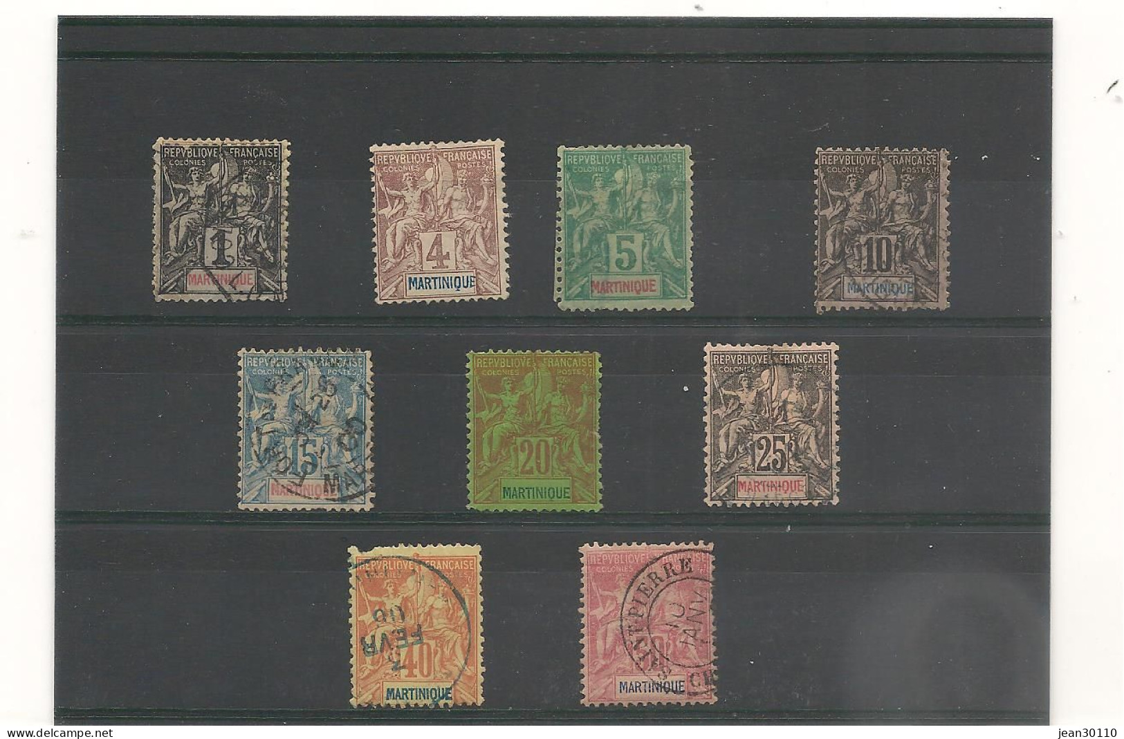 MARTINIQUE 1892 N° 31/4125/26 Oblitéré Et (**) Cote : 90,00 € - Gebraucht