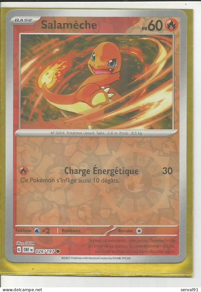 CARTE SALAMECHE REVERSE FLAMMES OBSIDIENNES N° 27 - Karmesin Und Purpur