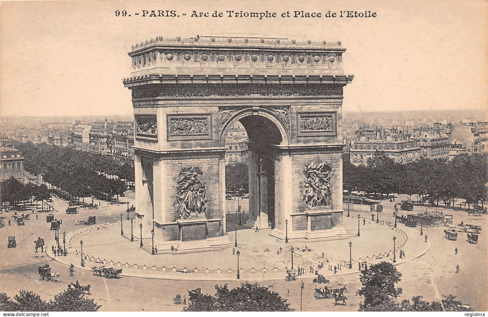 75-PARIS L ARC DE TRIOMPHE ET PLACE DE L ETOILE-N°T1154-F/0317 - Arc De Triomphe