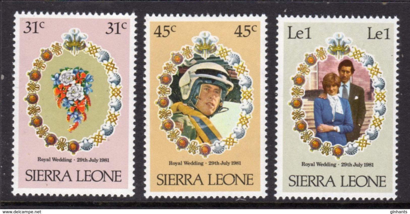 SIERRA LEONE - 1981 ROYAL WEDDING SET (3V) FINE MNH ** SG 668-670 - Sierra Leone (1961-...)