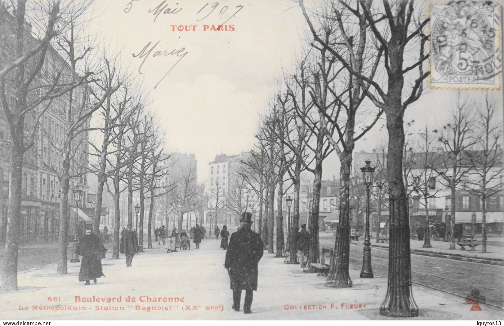 CPA. [75] > TOUT PARIS > N°661 - Bd. De Charonne Le Métro. Station "Bagnolet" (XXe Arrt.) - 1907 - Coll. F. Fleury - TBE - Paris (20)