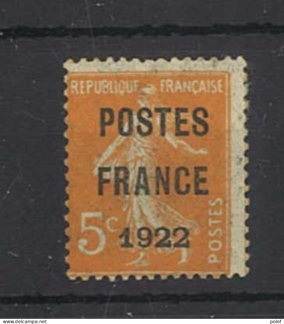 PREOBLITERE - Yvert 36 - Postes France 1922 -  5 C. Jaune  Semeuse Fond Plein - Neuf Sans Trace De Charnière - 1893-1947