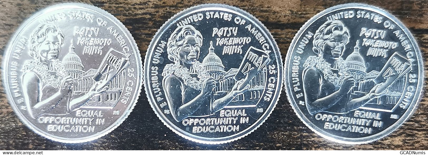 Lot 3 Quarter Dollar USA Patsy TAKEMOTO MINK - 2024 Atelier D / P & S - American Woman - Ohne Zuordnung