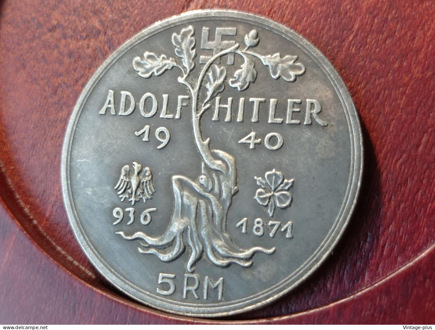 GERMANIA 3° REICH MONETA COMMEMORATIVA ADOLF HITLRT 1940 - 5 REICH MARK  - ALLEMAGNE - DEUTSCHLAND - COD: AB13 - Otros & Sin Clasificación