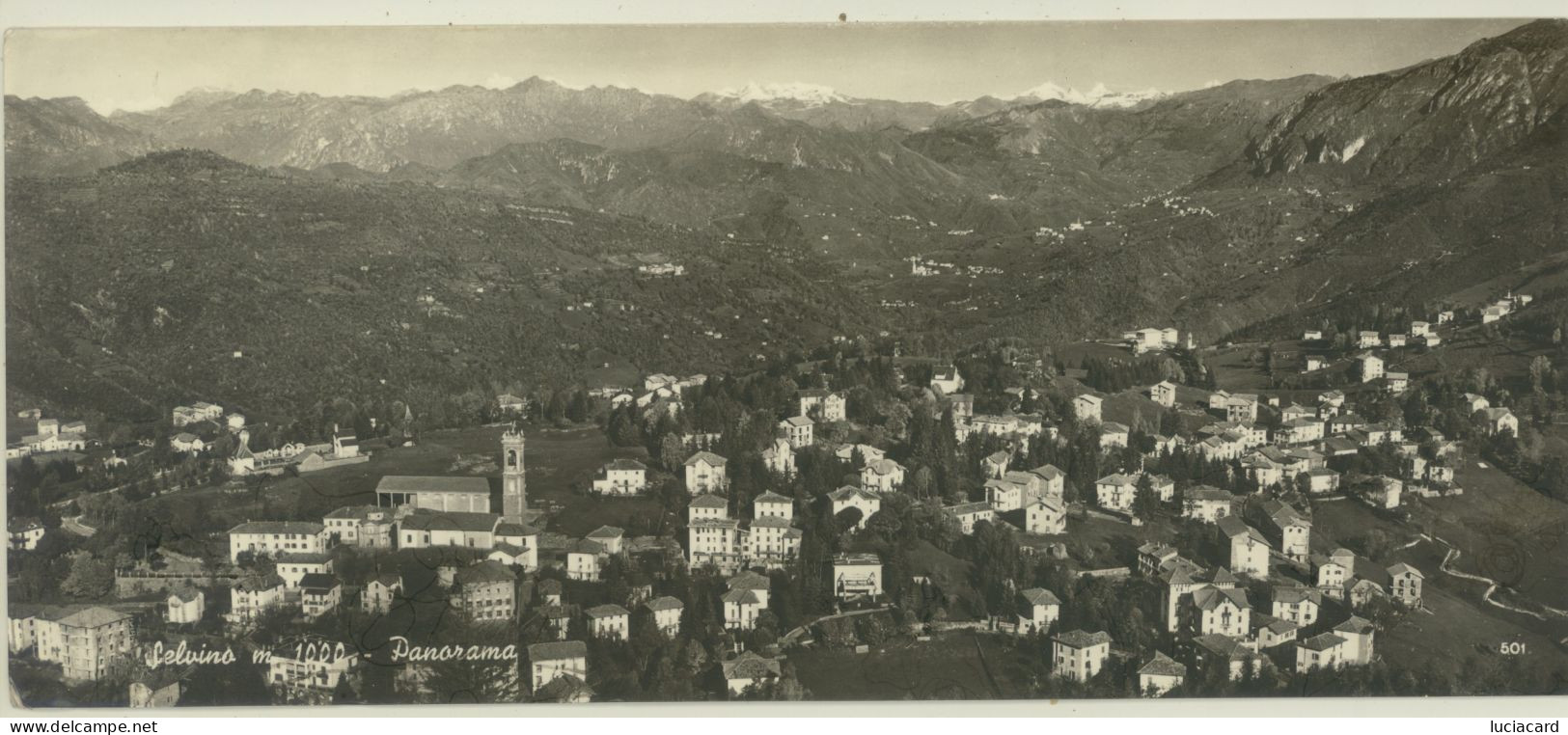 SELVINO -BERGAMO -PANORAMA 1957 RARA CARTOLINA LUNGA - Bergamo