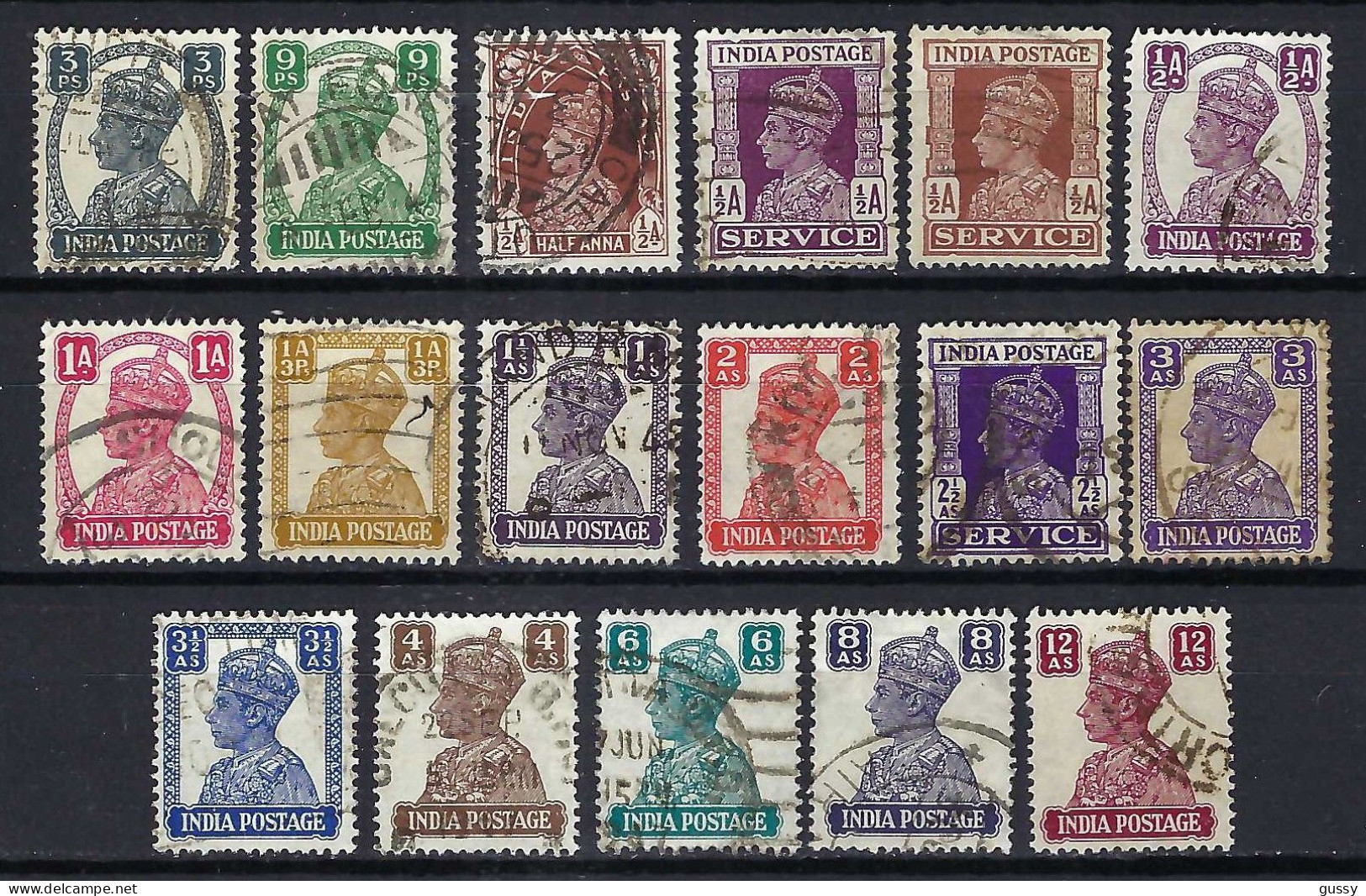 INDE ANGLAISE Ca.1936-47: Lot D' Obl. - 1936-47 Roi Georges VI