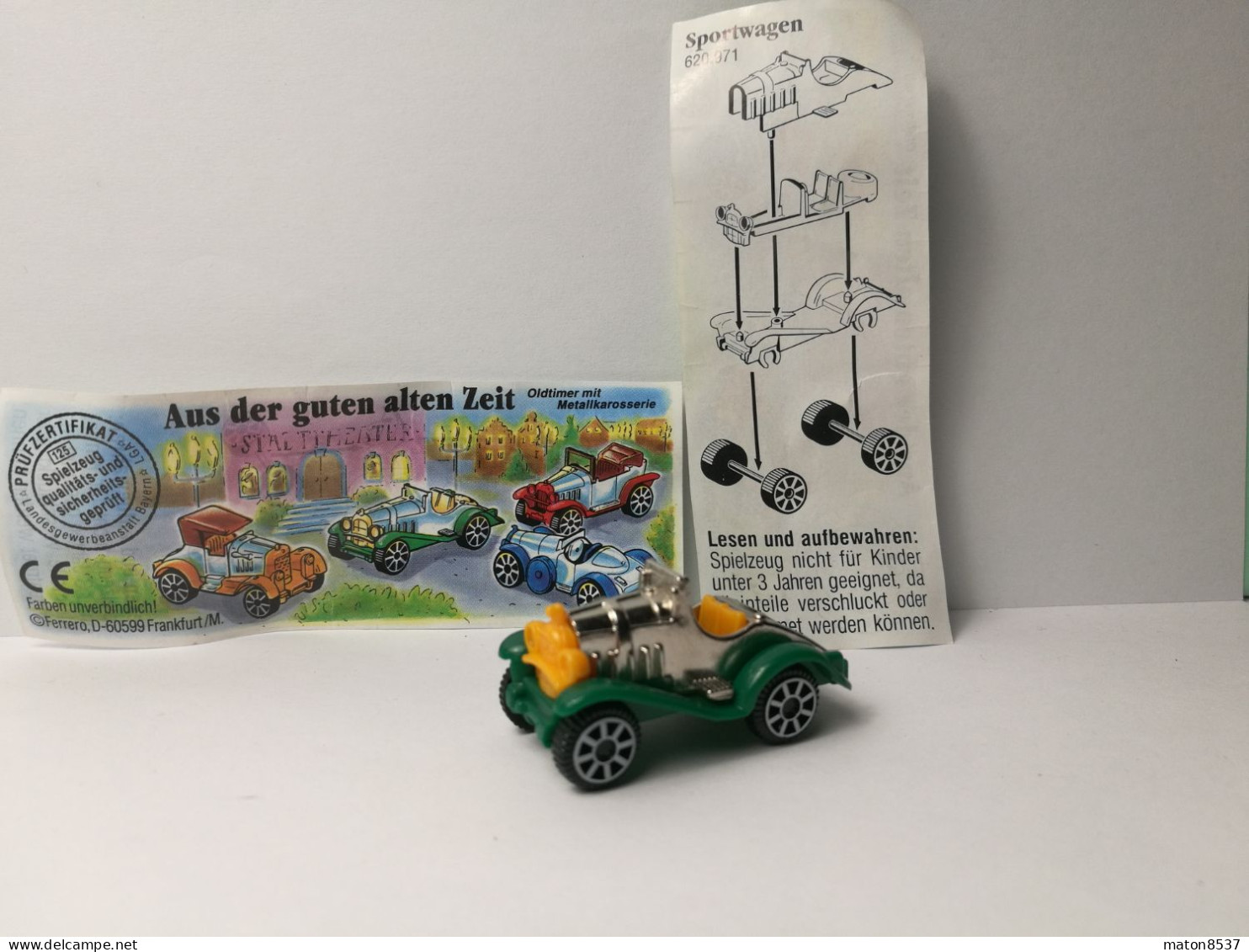 Kinder :  620971   Aus Der Guten Alten Zeit - Oldtimer Mit Metallkarosserie 1998 - Sportwagen  + BPZ - Figurillas En Metal