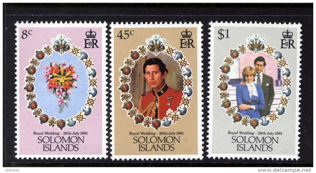 SOLOMON ISLANDS - 1981 ROYAL WEDDING SET (3V) FINE MNH ** SG 445-447 - Solomoneilanden (1978-...)