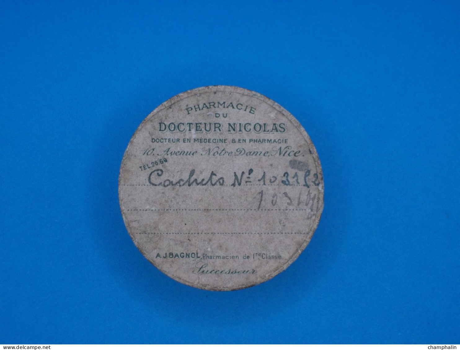 Boîte En Carton Ancienne - Pharmacie Du Docteur Nicolas à Nice (06) - A.J. Bagnol Successeur - Cachets Pilules - Cajas
