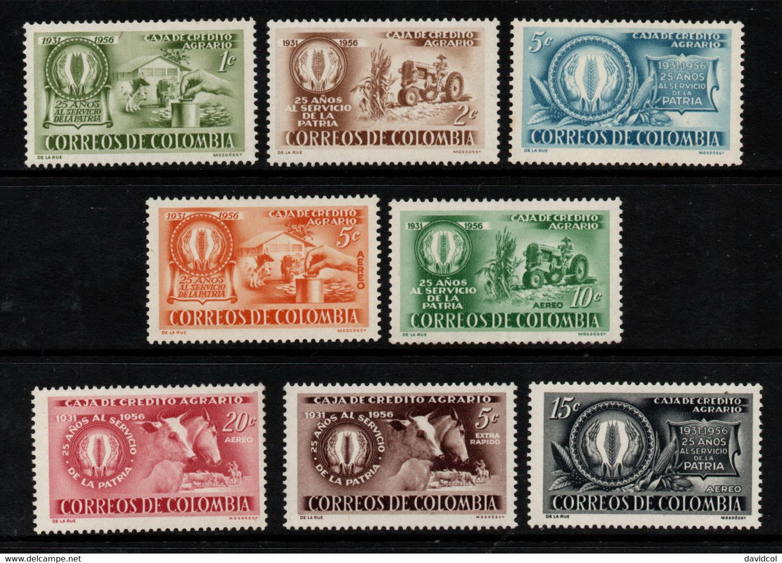 01- KOLUMBIEN - 1957 - MNH - MI#: 798-805 - 50 YEARS BANK "CAJA DE CREDITO AGRARIO" - Colombia