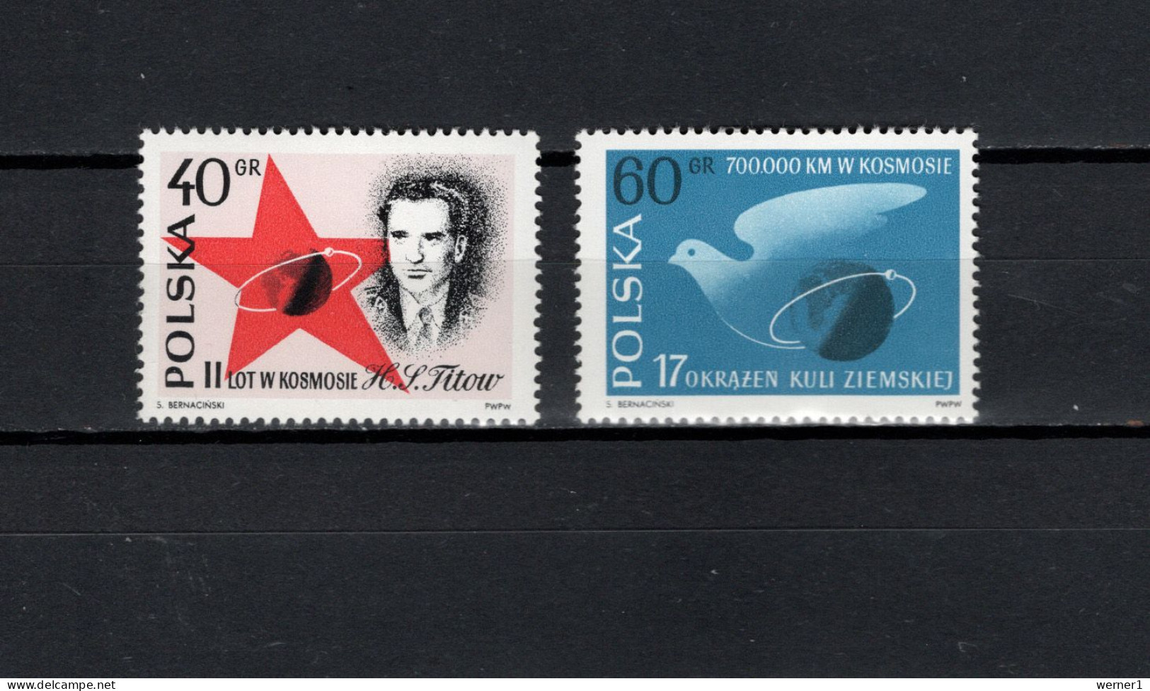 Poland 1961 Space, German Titov Set Of 2 MNH - Europa