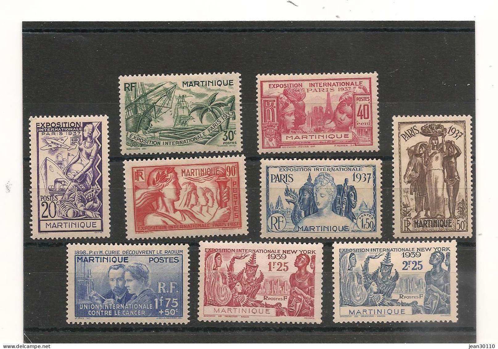 MARTINIQUE 1935/39 N° 161/169 * Cote  : 40,00 € - Nuevos