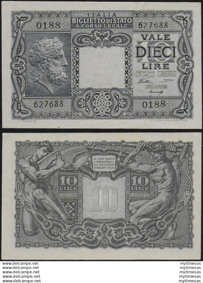 1946 Lire 10 Testa Di Giove FDS Rif BS 19A Gigante - Sonstige & Ohne Zuordnung