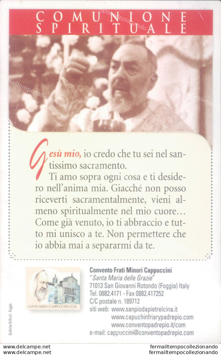 Ab34 Santino Immagine  Di Padre Pio  L'eucarestia - Andachtsbilder