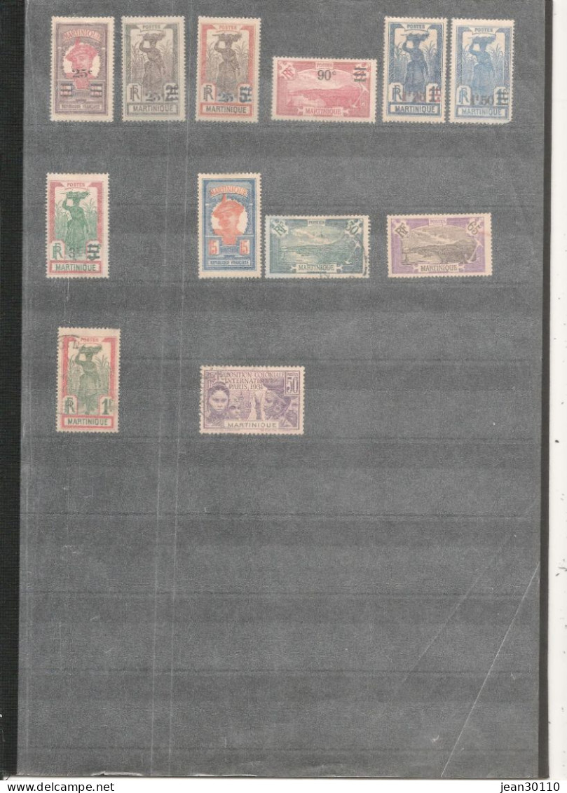 MARTINIQUE 1924/31 N° 111/117-120/122-125-130 * Et Oblitérés Cote  : 32,00 € - Usados