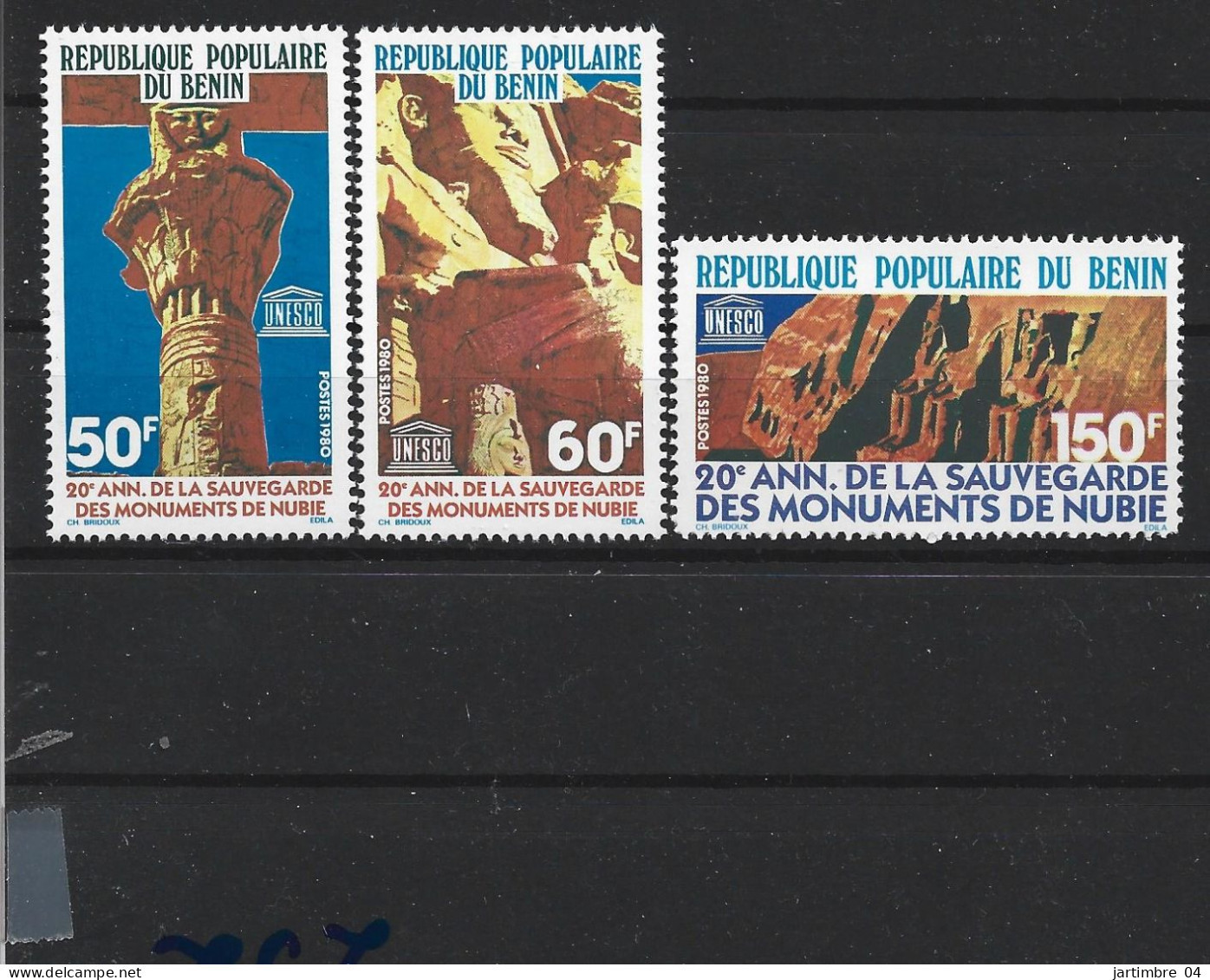 1980 BENIN 475-77** Monuments De Nubie - Benin - Dahomey (1960-...)