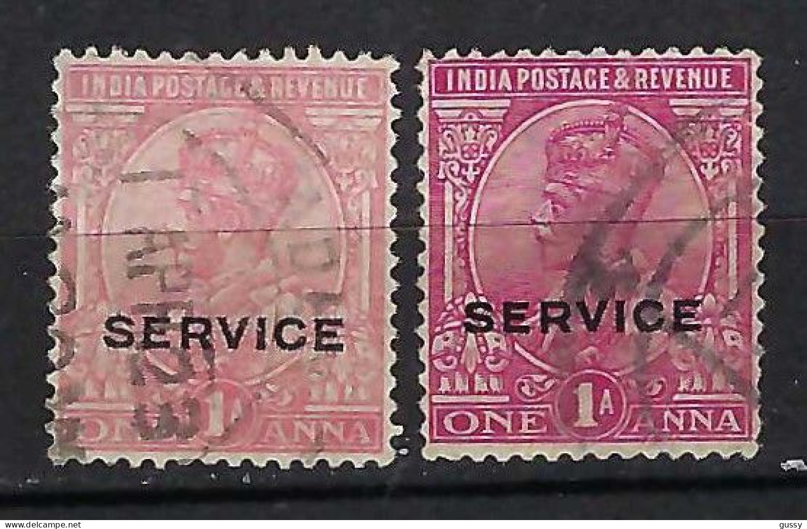 INDE ANGLAISE Service Ca.1937-39: 2x Le Y&T 99 Obl., 2 Nuances - 1911-35 Koning George V