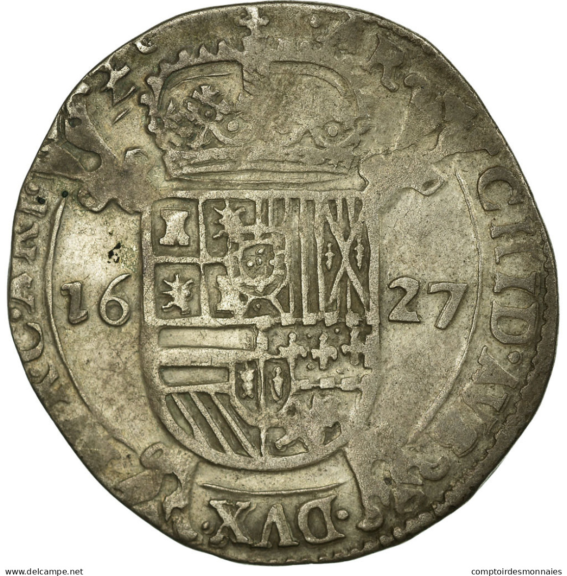 Monnaie, Pays-Bas Espagnols, Artois, Escalin, 1627, Arras, TTB, Argent - Autres & Non Classés
