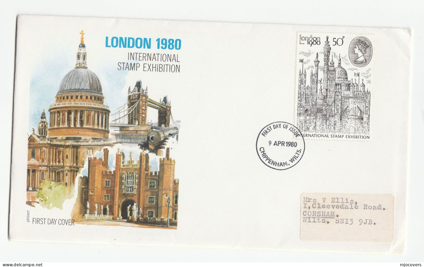 8 GB FDCs Chippenham 1974 - 1980 cover stamps fdc